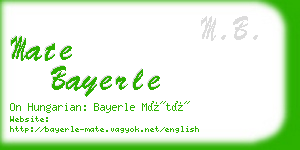 mate bayerle business card